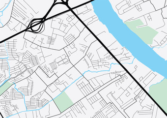 Map. Top View. Vector Illustration.