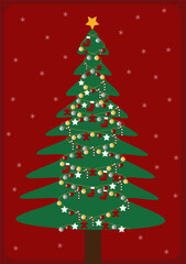 Christmas Tree. Vector Illustration.
