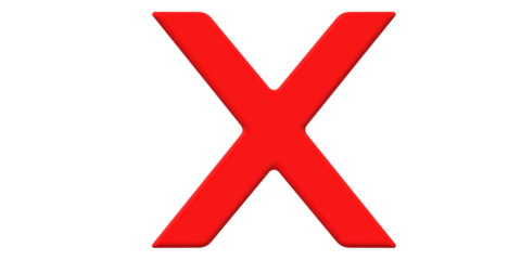 Cross Checkmark isolated on a Transparent Background