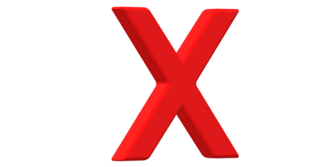 Cross Checkmark isolated on a Transparent Background