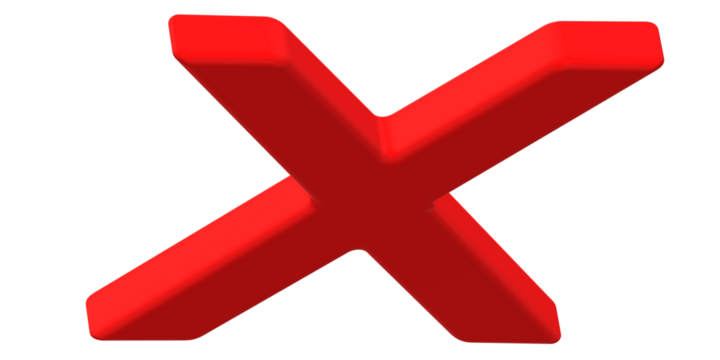 Cross Checkmark isolated on a Transparent Background