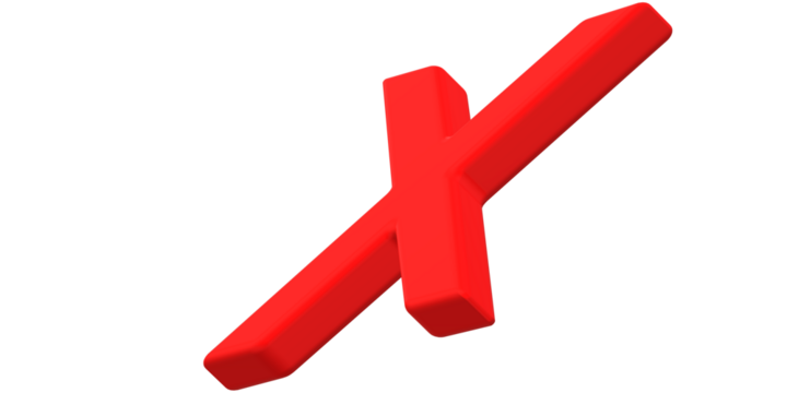 Cross Checkmark isolated on a Transparent Background