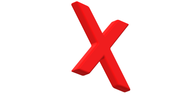 Cross Checkmark isolated on a Transparent Background