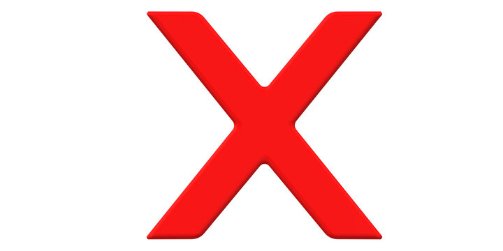 Cross Checkmark isolated on a Transparent Background