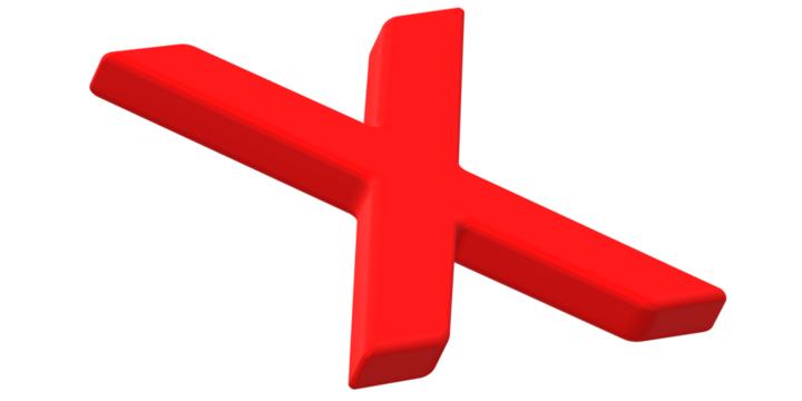 Cross Checkmark isolated on a Transparent Background