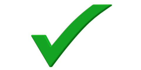 Tick Checkmark isolated on a Transparent Background