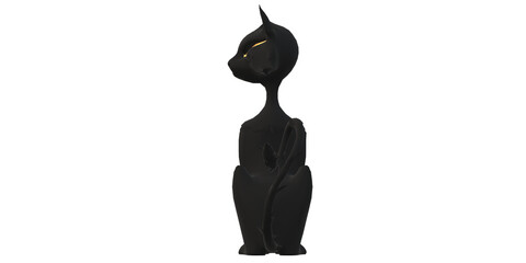 Scary Black cat isolated on a Transparent Background