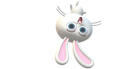 Adorable Bunny Rabbit  isolated on a Transparent Background