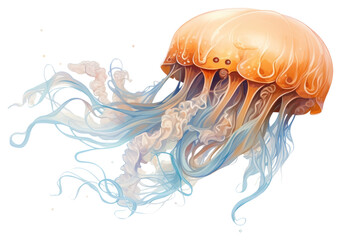 PNG Jellyfish drawing invertebrate underwater.