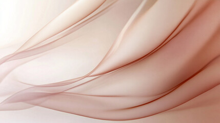 Soft, flowing fabric draping elegantly in gentle shades of pink and beige in serene light