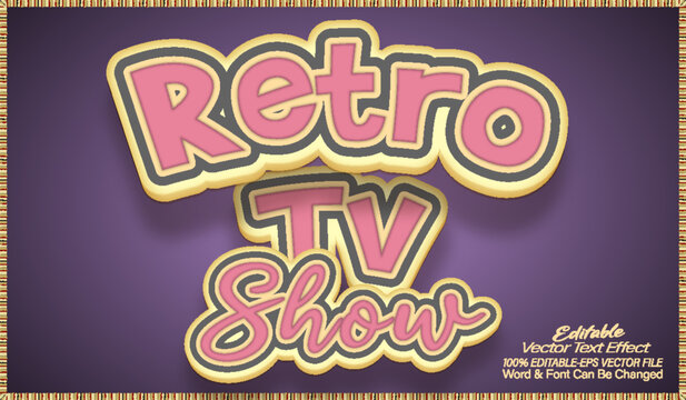 Retro Tv Show Vector Text Effect Editable Alphabet Movie Film Vintage