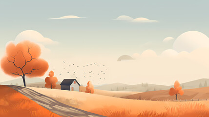 Fototapeta premium Autumn rural scenery