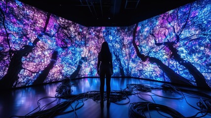 Vivid Light Display in Modern Art Installation
