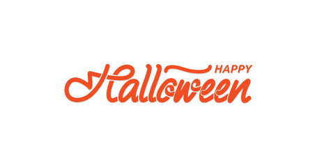 Happy Halloween Handwritten Text Calligraphy Vector Illustration: A Spooky Yet Elegant Design Perfect for Greeting Cards, Party Invitations, Social Media Posts, and Festive Decorations