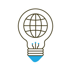 Creative Global Ideas and AI Protection Vector Icon Design, idea preservation, AI ideas, innovation safety, secure technology