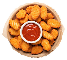 Naklejka premium PNG Chicken nuggets ketchup food white background.