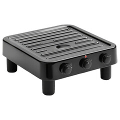 Obraz premium Black electric grill on white background