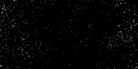 Falling realistic natural snowflakes on black background, The texture of white snow during a snowfall with various randomized snowflakes, white particles on black.