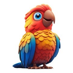Fototapeta premium Colorful cartoon parrot with vibrant feathers