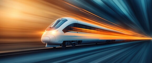 Obraz premium The Speed and Innovation of Modern High-Speed Trains A Journey Through Rail Evolution