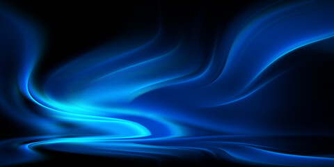 Abstract Dark Glow Blue light rays Background. Perspective view of Blue light burst motion.