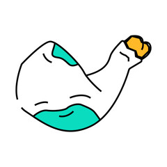 chicken rotten food line icon vector. chicken rotten food sign. isolated symbol illustration