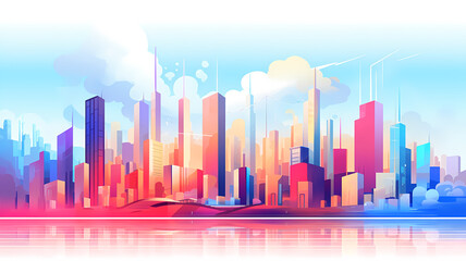 Fototapeta premium Future city silhouette