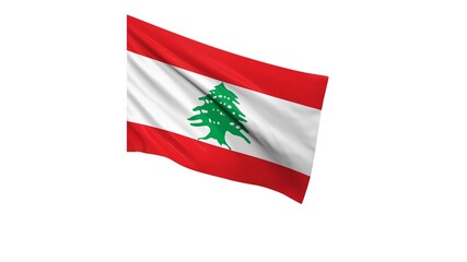 Republic of Lebanon national flag isolated on white background.