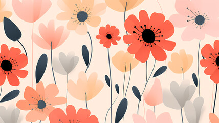 Fresh Valentine's Day simple floral illustration background
