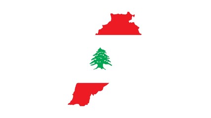 Republic of Lebanon national flag isolated on white background.