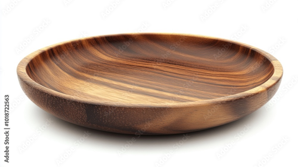 Aufkleber a simple and elegant presentation of a wooden bowl on a clean white surface, ideal for still life ph