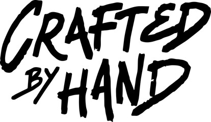 crafted by hand vector text