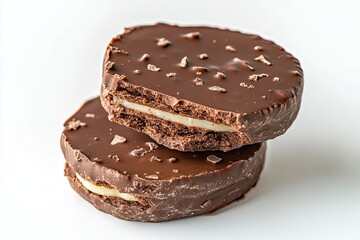 CHATHAM, UK - SEPTEMBER,23 2025: Jacobs Club Mint Chocolate biscuit on white background with generative ai