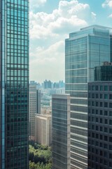 Fototapeta premium High-rise building with a panoramic view of the city
