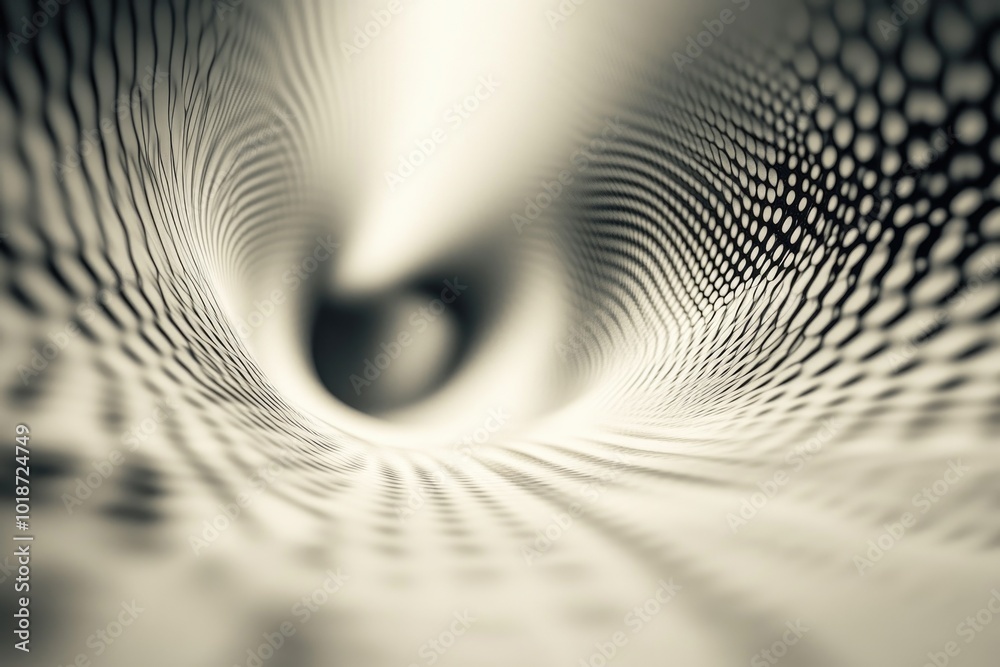 Poster A close-up shot of a spiral pattern in black and white, perfect for use as a design element or texture