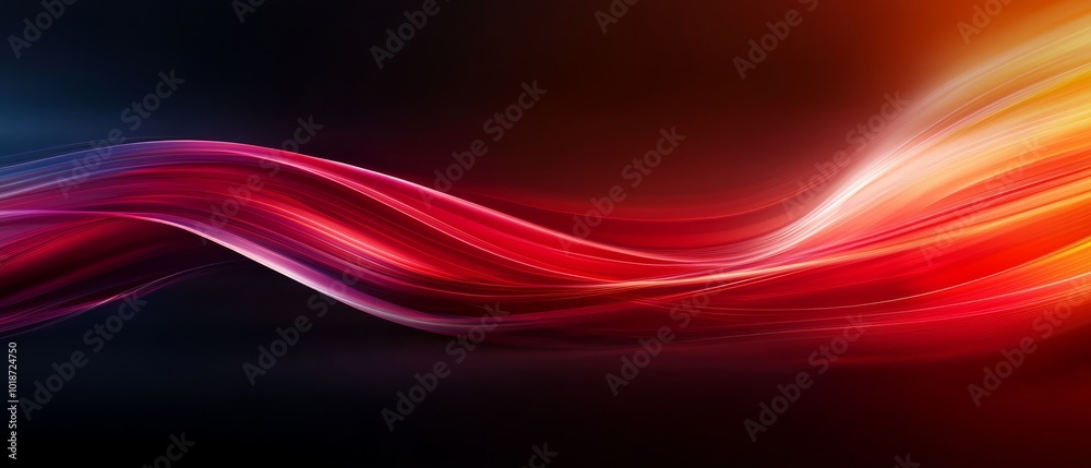 Wall mural  Multicolored hair waves against black backdrop; blue and red light sources from above