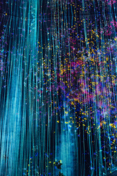 teamLab Borderless digital artwork display at the Mori Building Digital Art Museum in Azabudai Hills, Tokyo, Japan