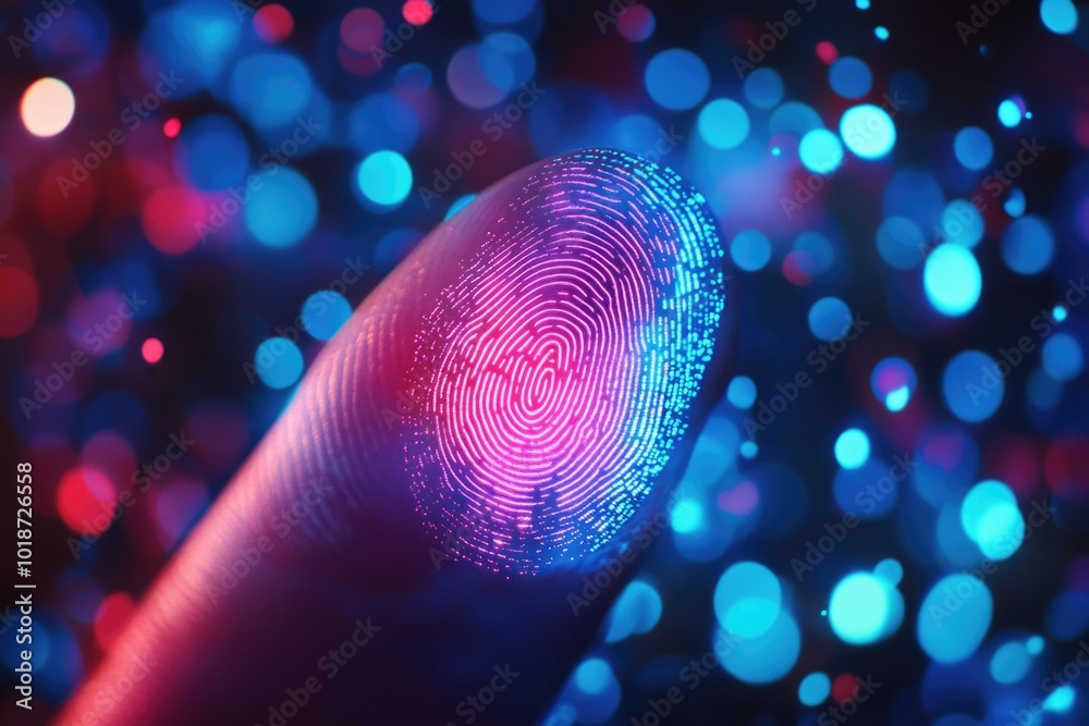Poster a close-up shot of a single finger with a fingerprint