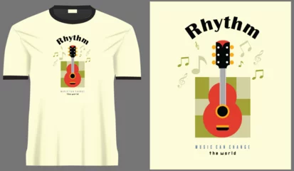 Rhythm music guitar concept typography vector design for print fashion and graphics