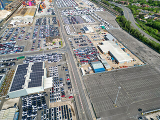 Aerial View of Southampton Port City of South England Coast, United Kingdom. May 17th, 2024. Drone's Camera Footage from Altitude.