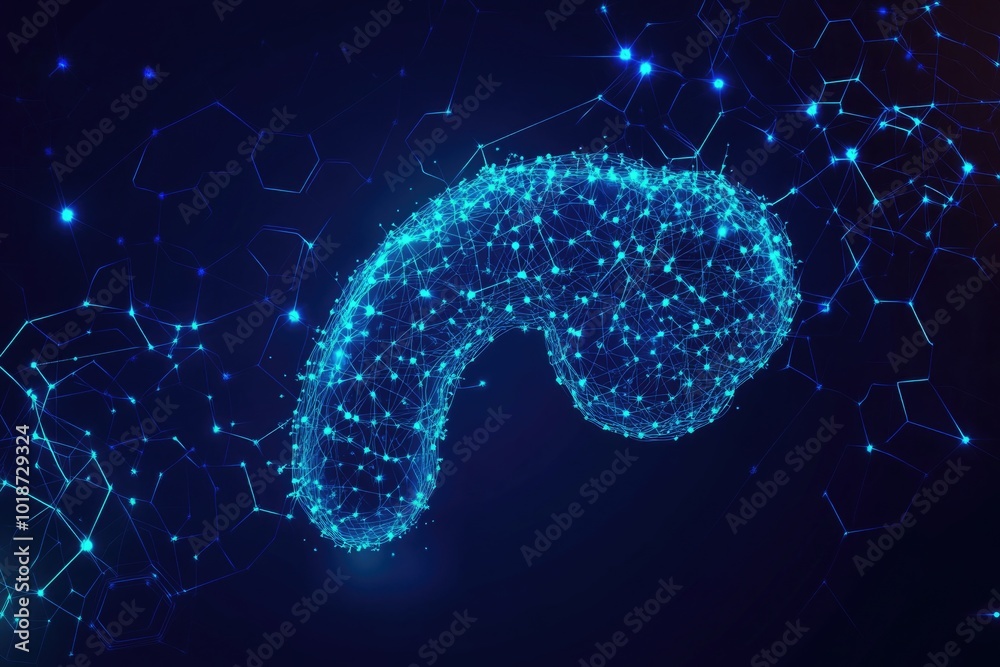 Poster illustration of a brain with glowing neural connections on a dark background, ideal for medical or e
