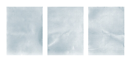 Texture set of gray crumpled worn paper. Trendy background for poster