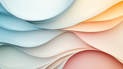 Fototapeta premium Abstract Wavy Pattern of Pastel Colored Paper