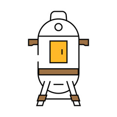 smoker steak line icon vector. smoker steak sign. isolated symbol illustration