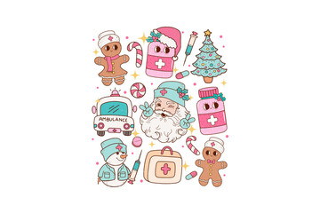 Nurse Christmas PNG Sublimation Design