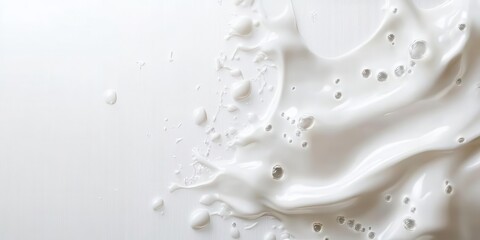 Creamy milk splash on a white isolated background.