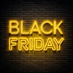black friday yellow neon light text effect