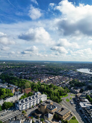 Aerial View of Southampton Port City of South England Coast, United Kingdom. May 17th, 2024. Drone's Camera Footage from Altitude.