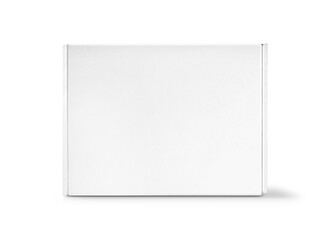 Realistic white cardboard box for product packaging