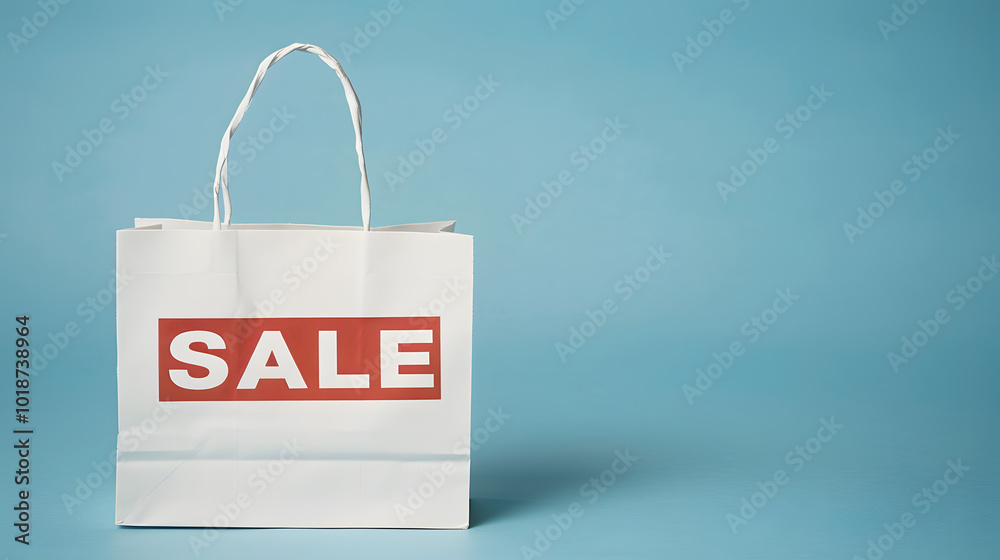 Wall mural shopping bag sale sign | eye-catching promotion for retail sales and discounts